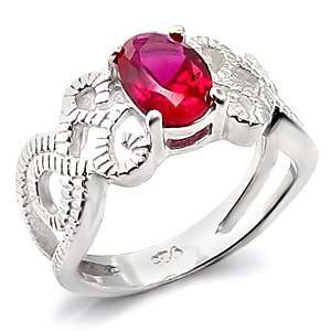  Womens Ruby Cubic Zirconia Ring, Size: 5 10: Jewelry