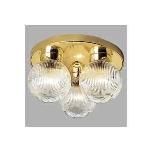    Three Light Lamp With Clear Ribbed Glass Globes: Home Improvement