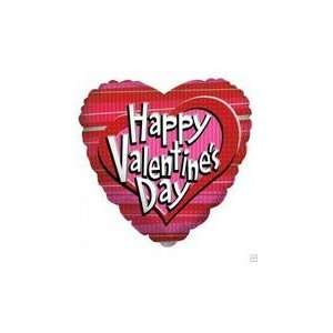  18 Happy Valentines Day Dots Hearts   Mylar Balloon Foil 