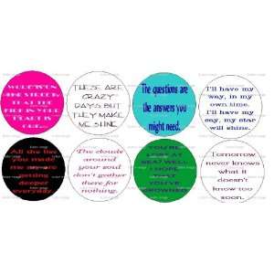  Set of 8 OASIS Quotes Lyrics Pinback Buttons 1.25 Pins 