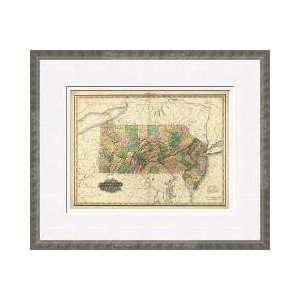   Pennsylvania And New Jersey 1823 Framed Giclee Print: Home & Kitchen