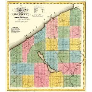  CHAUTAUQUE COUNTY NEW YORK (NY) MAP 1829