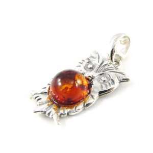  Pendant silver Hibou amber.: Jewelry