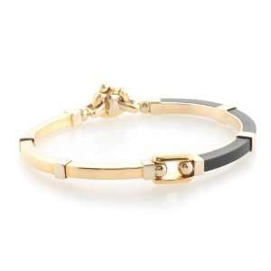    Baraka 18k Yellow Gold & Black Rubber Bracelet: Baraka: Jewelry