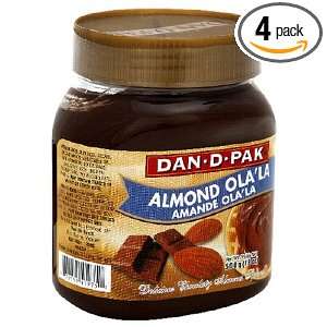 Dan D Pak Almond OlaLa Chocolaty almond Spread, 14 Ounce Plastic Jar 