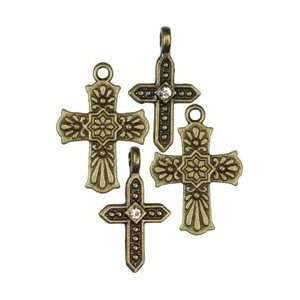  Cousin Beads Cross Culture Metal Charms Gold Mixed Cross 4 
