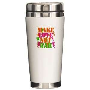   Travel Drink Mug Make Love Not War Peace Symbol Sign 