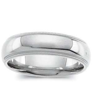   Mm Light Comfort Fit Milgrain Band In Sterling Silver Size 13: Jewelry