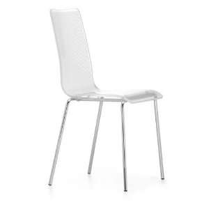  Zuo 100300 Stripy Chair in White   Set of 4 100300: Home 