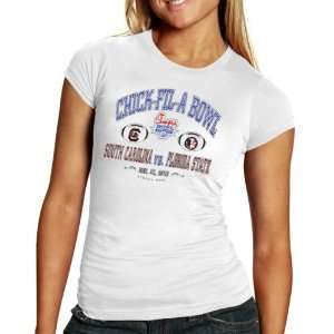   Ladies White 2010 Chick Fil A Bowl Dueling T shirt
