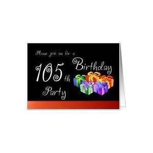  105th Birthday Party Invitation   Gifts Card: Toys & Games