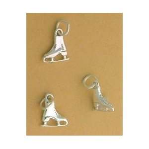  Sterling Silver Charm, Ice Skate, 3/8 inch: Jewelry