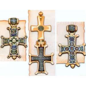  Locket Silver & Gold Gilt Orthodox Cross 