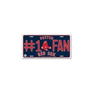  Boston Red Sox Blue #1 Fan License Plate: Sports 