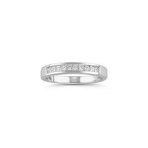  1/2 (0.46 0.55) Cts Diamond Wedding Band in 14K White Gold 