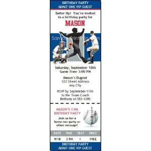  Texas Rangers Colored Ticket Invitation