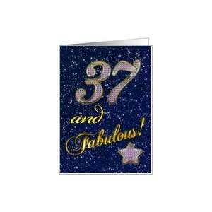  37th Birthday party with diamond like stars efect Card: Toys & Games