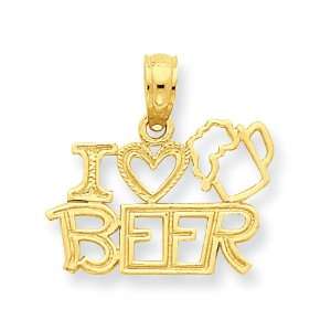  14K I Love Beer Pendant Jewelry