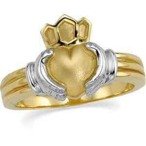  14k Two Tone Gold Claddagh Ring Gents   Size 10 