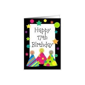  Happy 17th Birthday Party Hats Card Card: Toys & Games