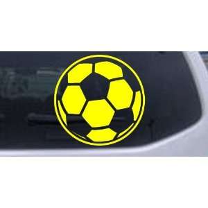 Soccer Ball Sports Car Window Wall Laptop Decal Sticker    Yellow 12in 