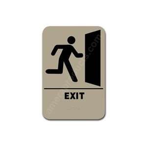  Exit w/ Image Sign Taupe 2315