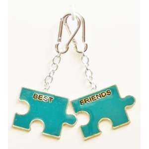  Teal BFF, Best Friends Forever, 2 Pack Bag Clip Charms 