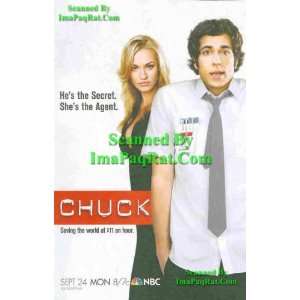Chuck Hes the Secret. Shes The Agent NBC TV Series Premier Great 