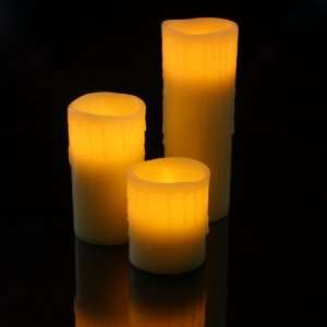   Set of Three Real Wax LED Pillar Candles with Timers; $19.99 DELIVERED