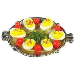  Dollhouse Miniature Deviled Eggs On Tray: Toys & Games