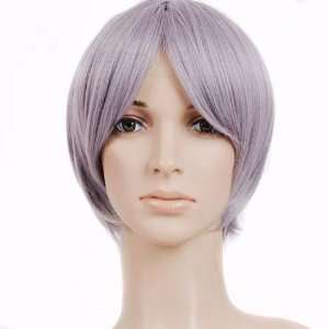  Silver Grey Short Length Anime Cosplay Wig Costume: Toys 