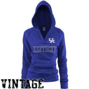 NCAA Kentucky Wildcats Ladies Royal Blue Rugby Vintage Hoody 