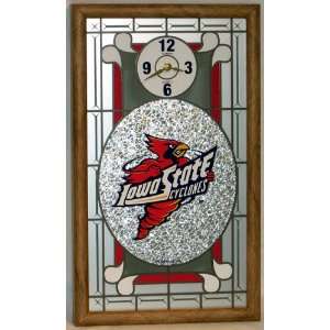  Iowa State Cyclones Stained Glass Wall Clock: Sports 