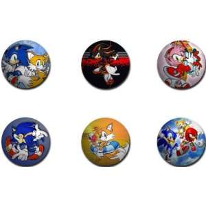  Set of 6 SONIC THE HEDGEHOG HEROES Pinback Buttons 1.25 