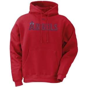  Nike Anaheim Angels Red Tackle Twill Hoody Sweatshirt 