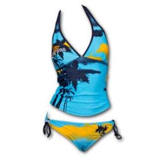  Corona Extra Sunset Blue Tankini Womens Swimsuit: Clothing