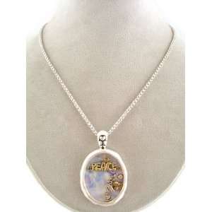  Fashion Jewelry ~ Silvertone Peace Necklace: Sports 
