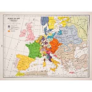   Church Lands Dominions Habsburgs Spanish   Original In Text Lithograph