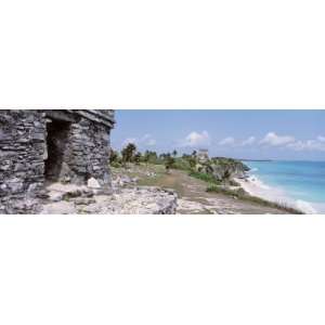 High Angle View of the Beach, Tulum, Yucatan Peninsula, Mexico Premium 