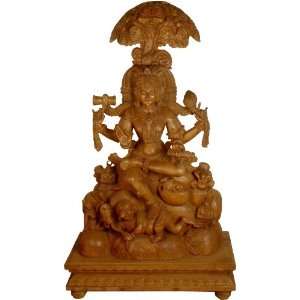  Dakshinamurti Shiva   South Indian Temple Wood Carving 