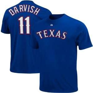  Yu Darvish Texas Rangers Royal Majestic #11 Name and 