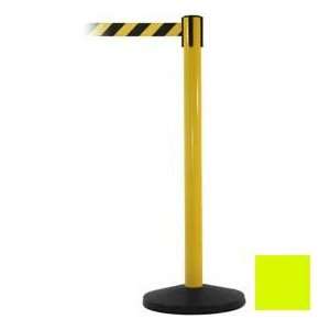  Yellow Post Safety Barrier, 10ft, Fluorescent Yellow Belt 
