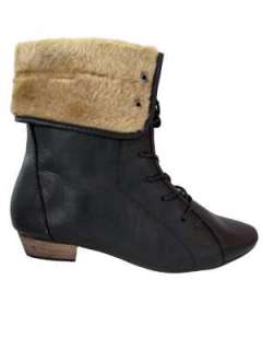 Gorgeous Womens Fur Cuff Pixie Style Ankle Boots 3 8  