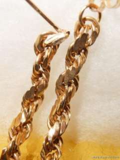 14k Solid GOLD ROPE Chain EARRINGS approx 5 grams 3 days Only  