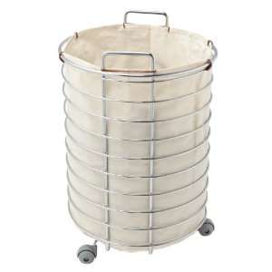  Sprial Round Cloth and Chrome Hamper #3302