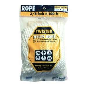 Rope King TN 38100 Twisted Nylon Rope   Bagged   3/8 inch x 100 feet 