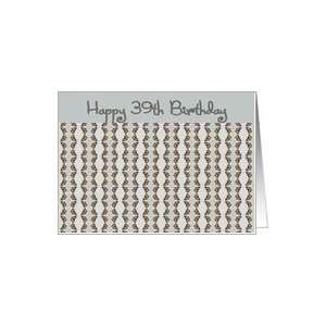  39th Birthday,pale blue & brown tiny butterflies Card 