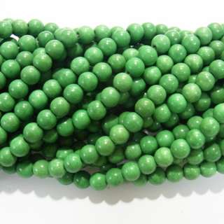 6mm Round Green Magnesite Semi Gemstones Beads 15L – 4477  
