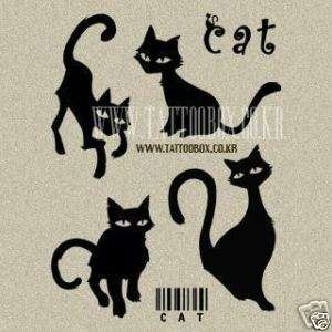 Temporary Tattoo   BLACK CAT   TFTET010  
