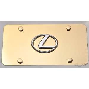 Lexus 3d Logo on Gold License Plate: Automotive